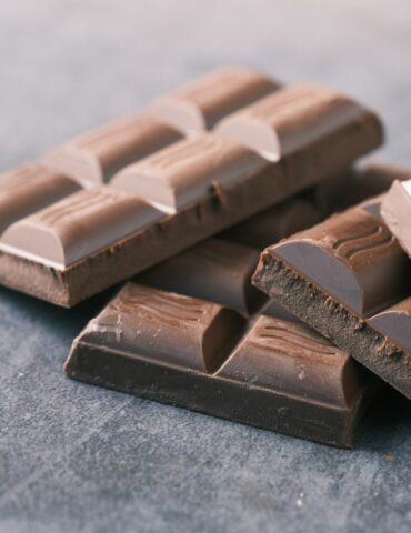 brown chocolate bar on black table